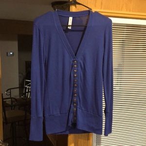 Dark blue snap up cardigan